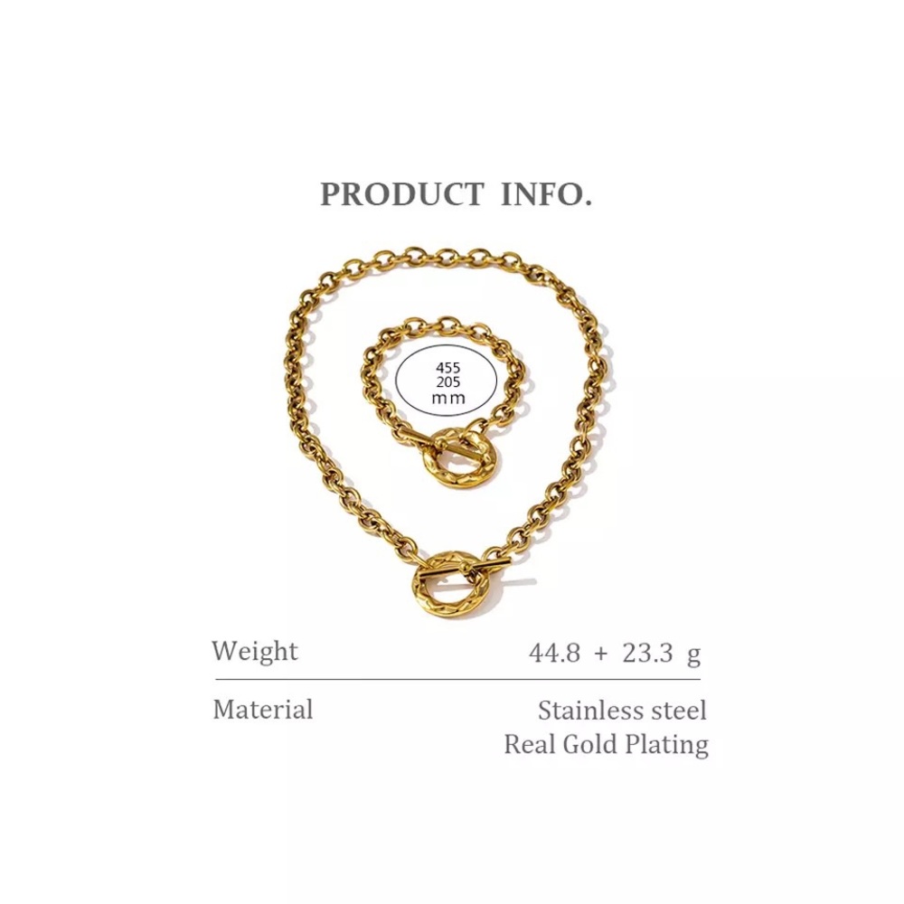 Stainless Steel Women Necklace & Bracelet Set - Picture 6 of 7
